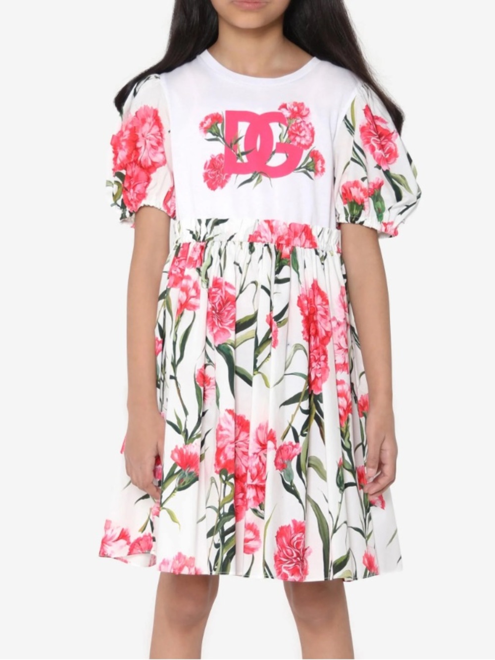 Dolce & Gabanna Kids Carnation Print Dress - Picture 2 of 16